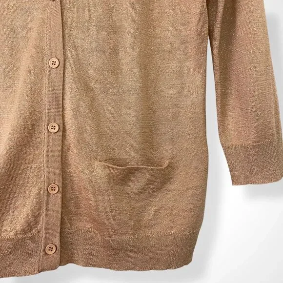 New York & Co Lightweight All-Season Knit Cardigan in Camel - Picture 5 of 10